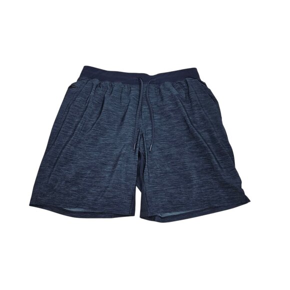 Lululemon T.H.E. Short Lined Men's XL Heatheres Blue Drawstring Athletic Shorts - Picture 1 of 12